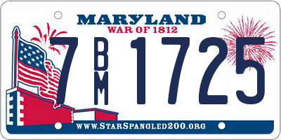 MD license plate 7BM1725