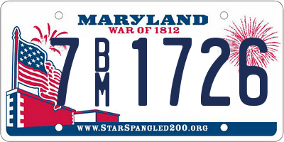 MD license plate 7BM1726