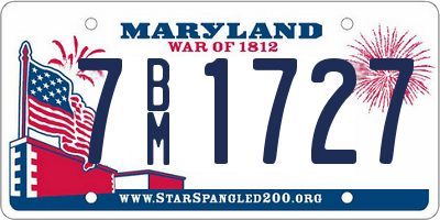 MD license plate 7BM1727