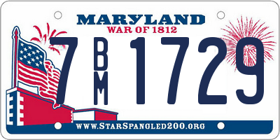 MD license plate 7BM1729