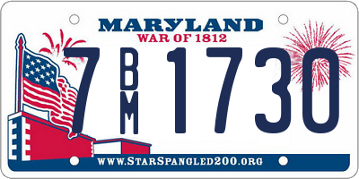 MD license plate 7BM1730