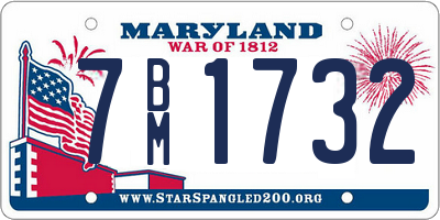 MD license plate 7BM1732