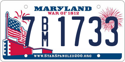 MD license plate 7BM1733