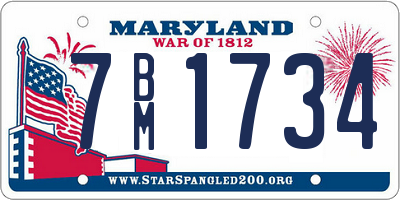 MD license plate 7BM1734