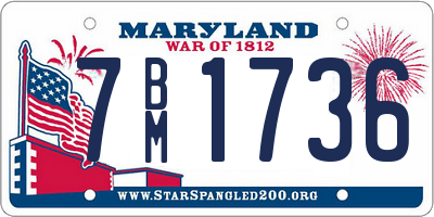 MD license plate 7BM1736