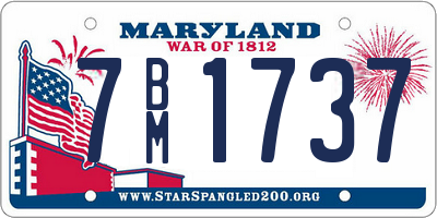 MD license plate 7BM1737