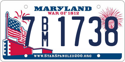 MD license plate 7BM1738