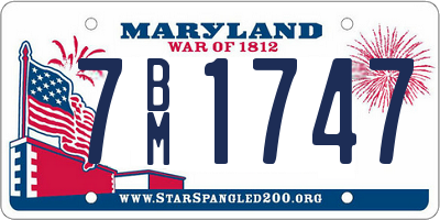 MD license plate 7BM1747