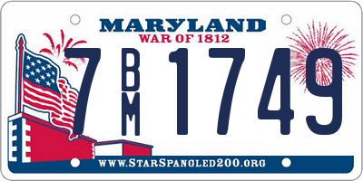 MD license plate 7BM1749