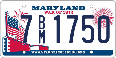 MD license plate 7BM1750