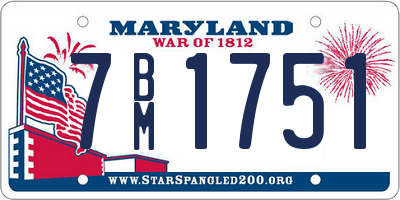 MD license plate 7BM1751