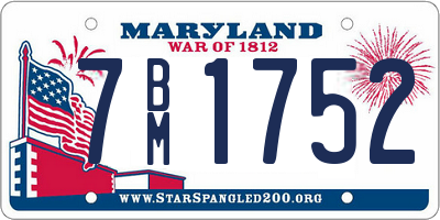 MD license plate 7BM1752