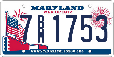 MD license plate 7BM1753