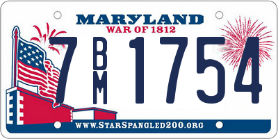 MD license plate 7BM1754