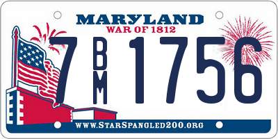 MD license plate 7BM1756