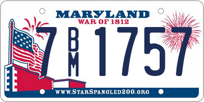 MD license plate 7BM1757