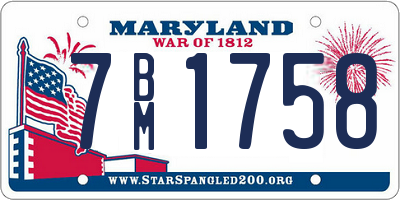 MD license plate 7BM1758