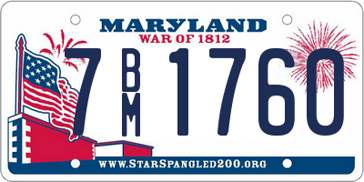 MD license plate 7BM1760