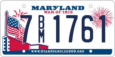 MD license plate 7BM1761