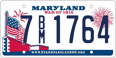 MD license plate 7BM1764