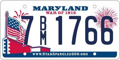 MD license plate 7BM1766