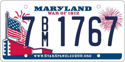 MD license plate 7BM1767