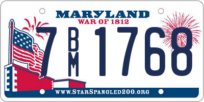 MD license plate 7BM1768