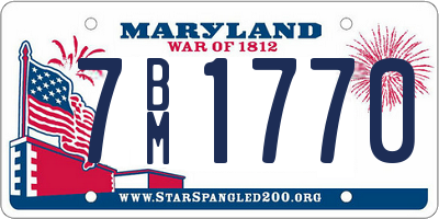 MD license plate 7BM1770