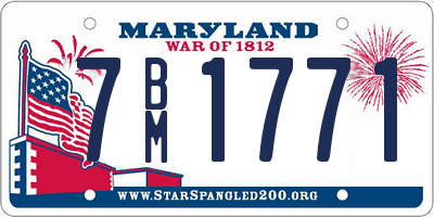 MD license plate 7BM1771