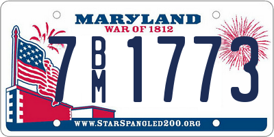 MD license plate 7BM1773