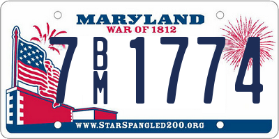 MD license plate 7BM1774