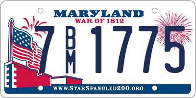 MD license plate 7BM1775