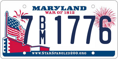 MD license plate 7BM1776