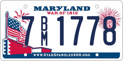 MD license plate 7BM1778