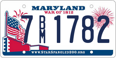 MD license plate 7BM1782