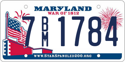 MD license plate 7BM1784