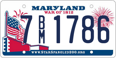 MD license plate 7BM1786