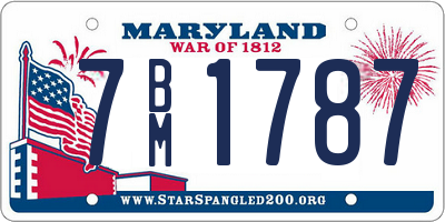 MD license plate 7BM1787