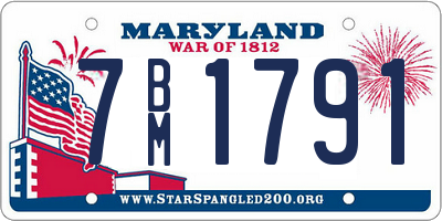 MD license plate 7BM1791