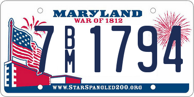 MD license plate 7BM1794