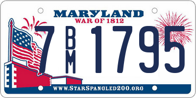 MD license plate 7BM1795