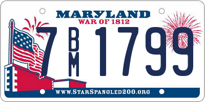 MD license plate 7BM1799