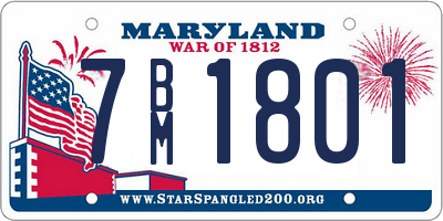 MD license plate 7BM1801