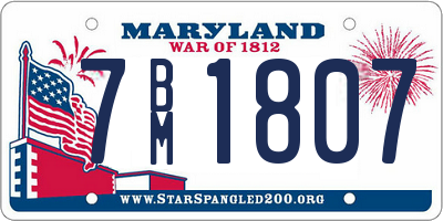 MD license plate 7BM1807