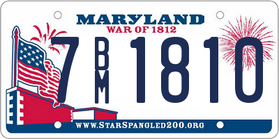 MD license plate 7BM1810