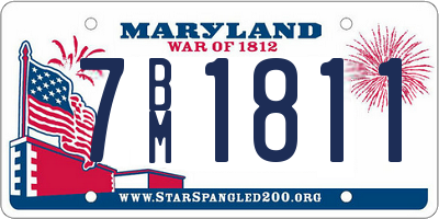 MD license plate 7BM1811