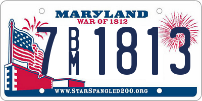 MD license plate 7BM1813