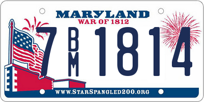 MD license plate 7BM1814