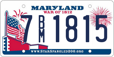 MD license plate 7BM1815