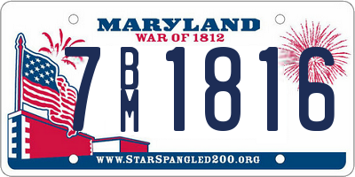 MD license plate 7BM1816